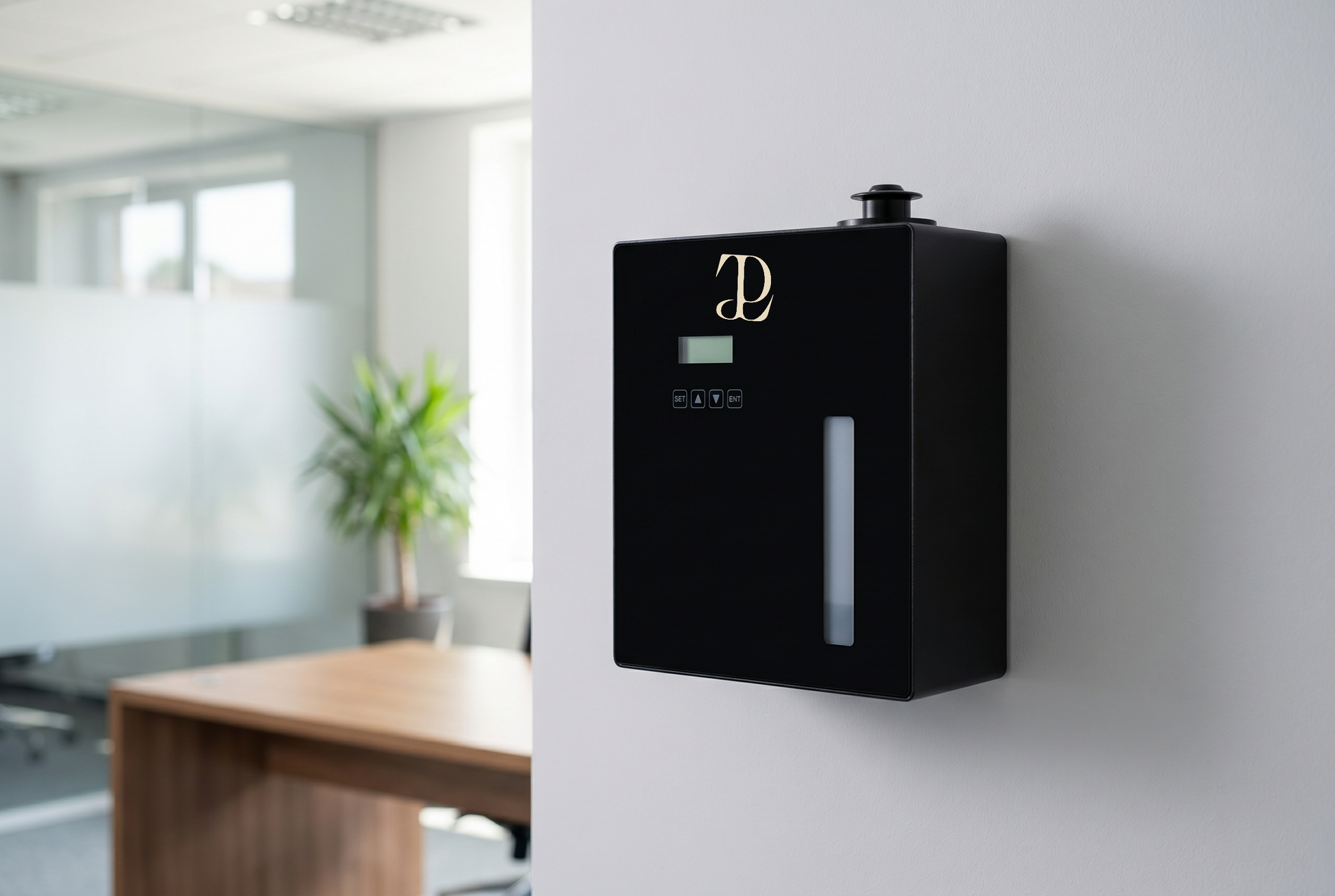TP2 Großraumdiffuser an der Wand montiert im Büro