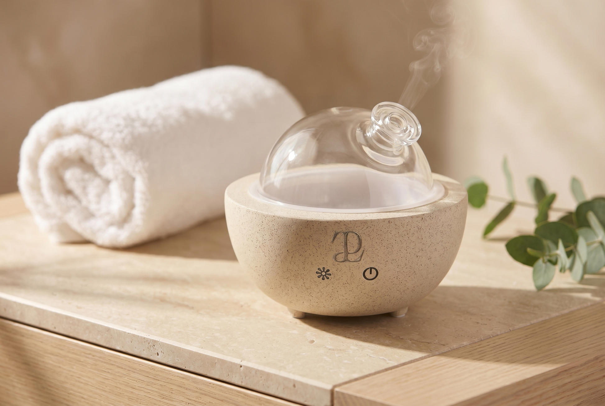 TP2 Smart Diffuser sandbeige im Spa-Ambiente