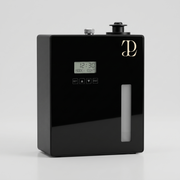TP2 Großraumdiffuser – mattschwarz, Front mit Display und TP2-Logo